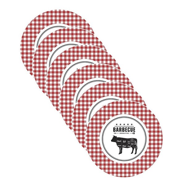 Sousplat Xadrez Barbecue - 6 Peças - Com Base