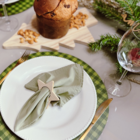 Sousplat Xadrez Verde Com Porta Guardanapo Árvore