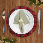 Sousplat Xadrez Vermelho E Branco Com Porta Guardanapo Árvore