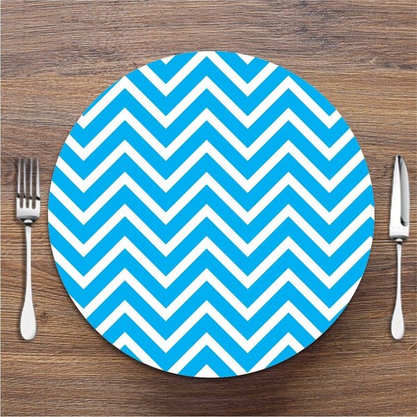 Sousplat Zig Zag Azul Em Mdf 35x35cm