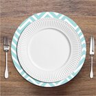 Sousplat Zig Zag Verde Água Em Mdf 35x35cm