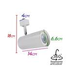 Spot Alumínio P/ Trilho Eletrificado Branco + Led Par20 Branc