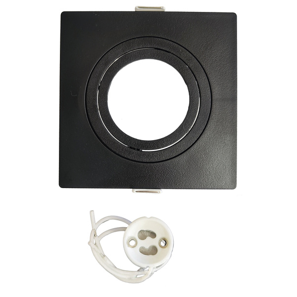 Spot De Embutir Embutido De Teto Mr16 Quadrado Plano Preto