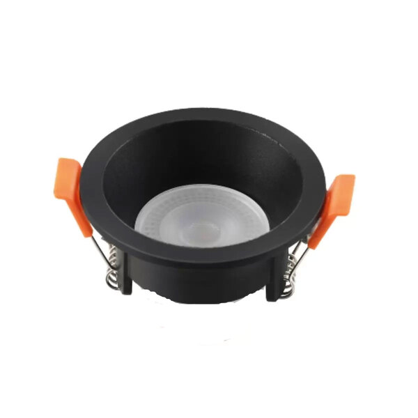 Spot De Embutir Mr16 Dicroica Redondo Recuado Preto 9cm Evoled