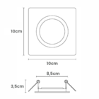 Spot De Embutir Pix Quadrado Plano/reto Mr16 Direcionável Pre