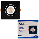 Spot De Embutir Quadrado Preto Para Lâmpada Par20