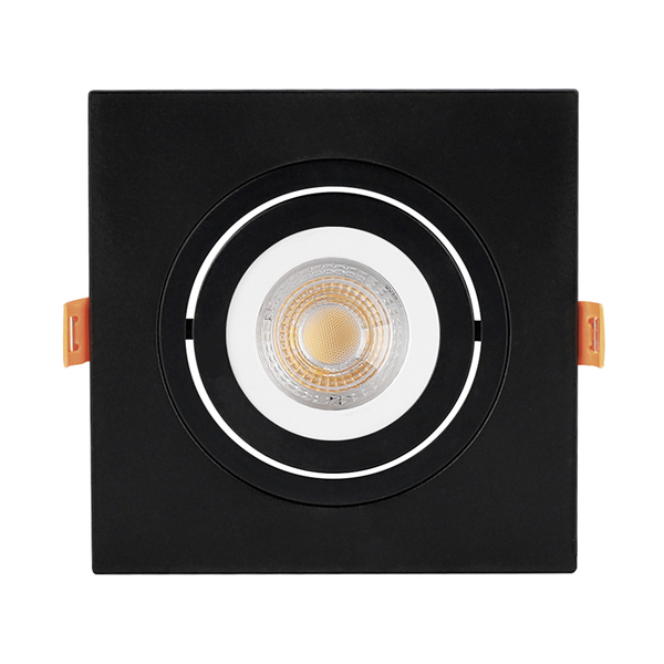 Spot De Embutir Quadrado Preto Para Lâmpada Par20