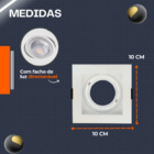 Spot De Embutir Recuado Direcionável Quadrado Para Lâmpada Di