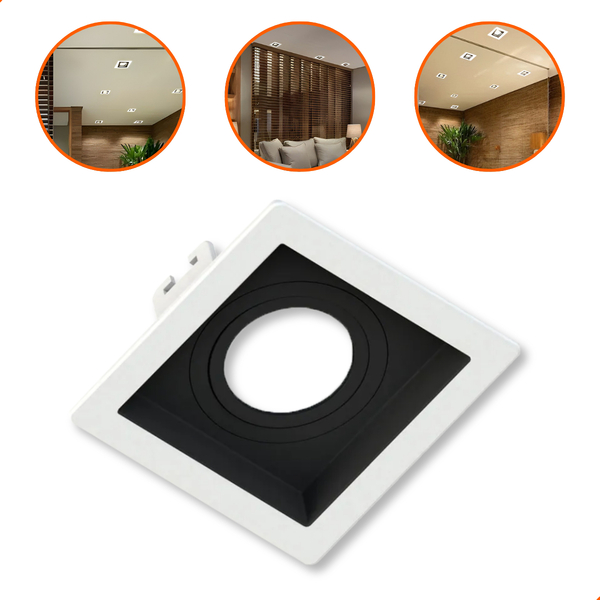 Spot De Embutir Recuado Direcionável Quadrado Para Lâmpada Di
