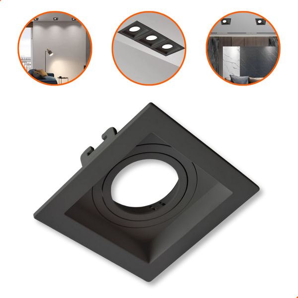 Spot De Embutir Recuado Direcionável Quadrado Para Lâmpada Di