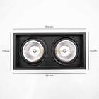 Spot De Embutir Recuado Duplo Fit Click Alumínio Preto P/ 2xa