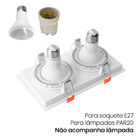 Spot De Embutir Recuado Nordecor Loyo Para 2 Lâmpadas Par 20