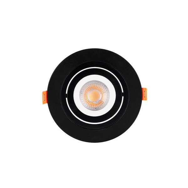 Spot De Embutir Redondo Plano Preto Para Lâmpada Mr11 6277 Mb