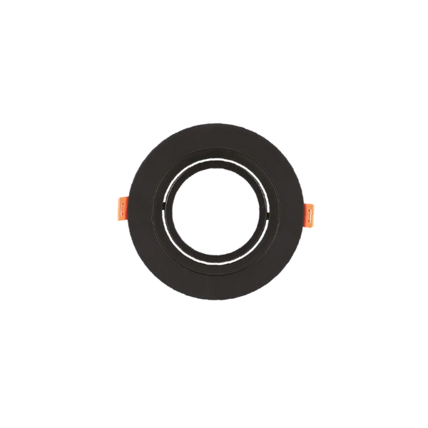 Spot De Embutir Redondo Preto Ar70 Gu10 Direcionável Plano 13