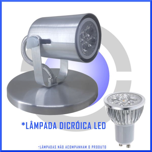 Spot De Sobrepor 1 Lampada Dicroica Em Led Direcional