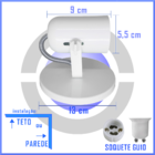 Spot De Sobrepor 1 Lampada Dicroica Em Led Direcional