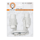 Spot de Sobrepor 2 Lâmpada Plástico Branco Aletado  M.A Luz