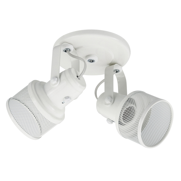 Spot de Sobrepor 2 Lâmpada Metal Branco Lanterna  M.A Luz