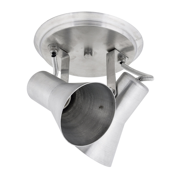 Spot de Sobrepor 2 Lâmpada Metal Escovado Caneco Sino  M.A Luz