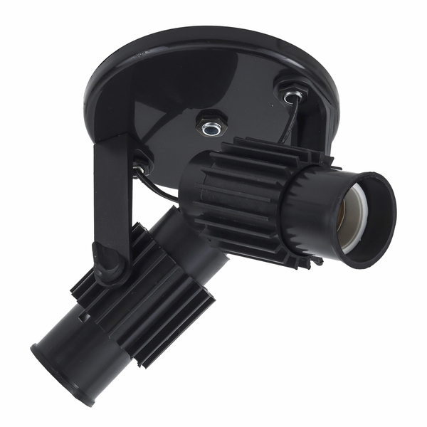 Spot de Sobrepor 2 Lâmpada Plástico Preto Aletado  M.A Luz