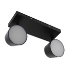 Spot de Sobrepor 2 Lâmpadas Preto Plástico Circle Inspire