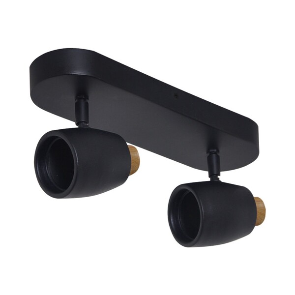 Spot de Sobrepor 2 Lâmpadas Metal Fosco Preto Scandi Attena