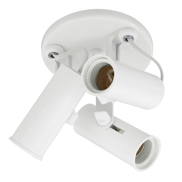 Spot de Sobrepor 3 Lâmpada Plástico Branco Duto  M.A Luz
