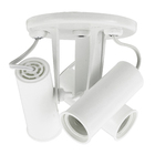 Spot de Sobrepor 3 Lâmpada Plástico Branco Duto  M.A Luz
