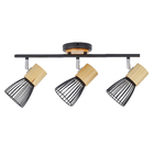Spot de Sobrepor 3 Lâmpadas Preto e Madeira Dex Inspire