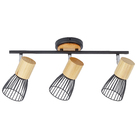 Spot de Sobrepor 3 Lâmpadas Preto e Madeira Dex Inspire