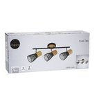 Spot de Sobrepor 3 Lâmpadas Preto e Madeira Dex Inspire