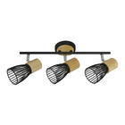 Spot de Sobrepor 3 Lâmpadas Preto e Madeira Dex Inspire