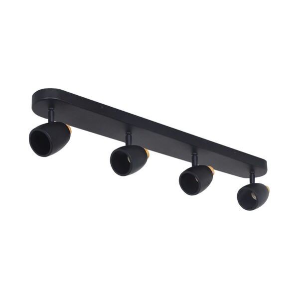 Spot de Sobrepor 4 Lâmpadas Metal Fosco Preto Scandi Attena