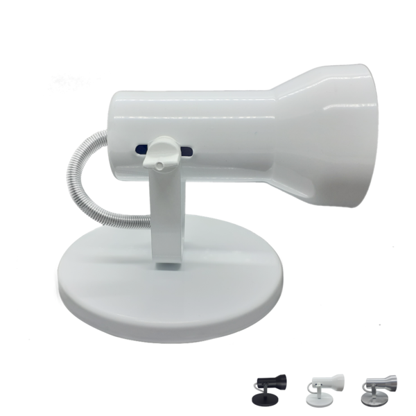 Spot De Sobrepor Direcionavel 1 E27 Preto Branco Escovado