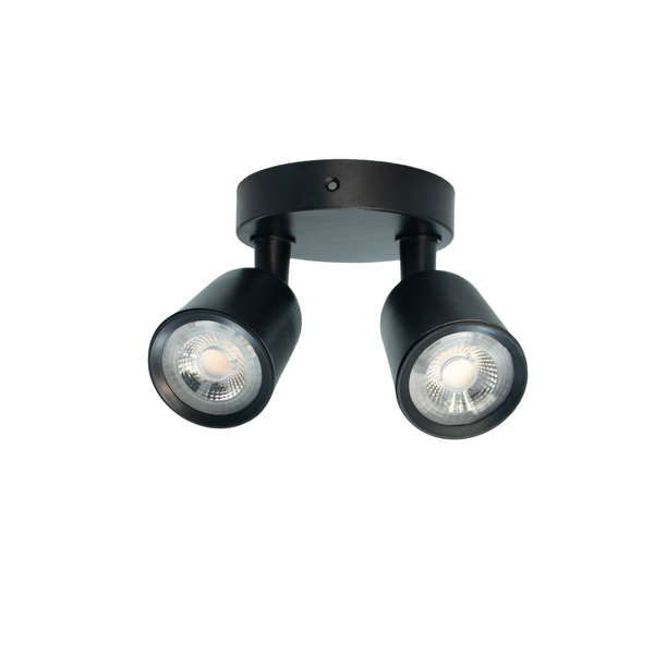 Spot de Sobrepor Duplo Com LED 3 em 1 Preto Focus IP20 Inspire