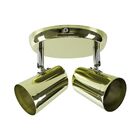 Spot De Sobrepor New Short - 2 Luzes Gu10 50w Crom/dourado