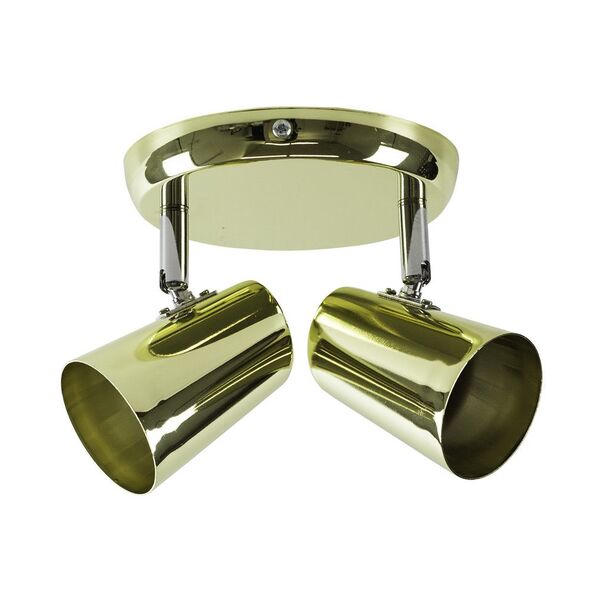 Spot De Sobrepor New Short - 2 Luzes Gu10 50w Crom/dourado