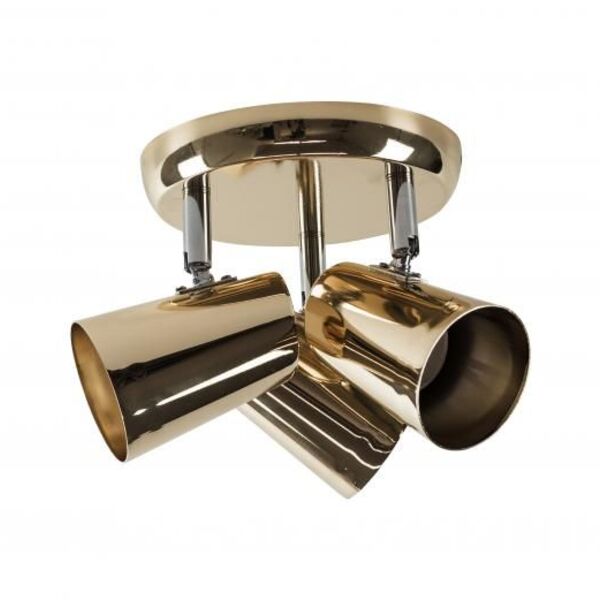 Spot De Sobrepor New Short - 3 Luzes E27 60w Crom/dourado