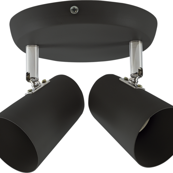 Spot De Sobrepor New Short Duplo Direcionável 2xe27 Preto Llum