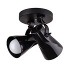 Spot De Sobrepor Octa Duplo Preto Startec Direcionável E27