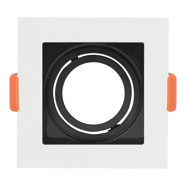 Spot Decor Quadrado MR11 Branco e Preto, conector GU10 incluso Black+Decker