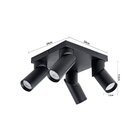 Spot Direcionável De Sobrepor Nordecor Piere 4 Com Canopla Mr