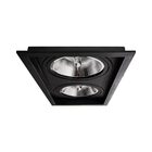 Spot Duplo De Embutir Recuado Preto P/ 2x Gu10 Ar111 Pix St31