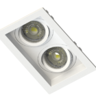 Spot Duplo Embutir Quadrado Recuado Dicroica Mr16 Preto