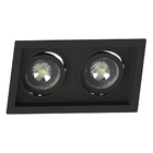 Spot Duplo Embutir Quadrado Recuado Par20 Preto + Led Stella