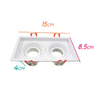 Spot Duplo Embutir Recuado Orientável soquete Gu10 p/ lâmpada