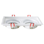 Spot Duplo Recuado Embutir + 2 Led Par20 8w branco quente sis