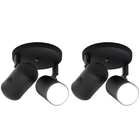 Spot Duplo Tubo Luce Preto Kit Com 2