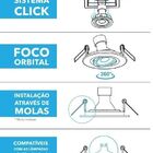 Spot Embutir Ar111 Quadrado Termoplastico Preto Face Plana Sa