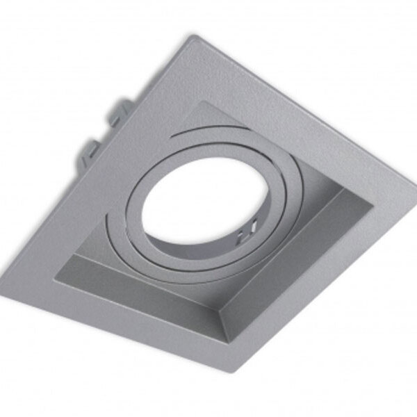 Spot Embutir Ar70 Direcionável Quadrado Recuado Prata